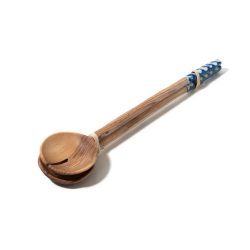 Indigo Bone and Wood Salad Serving Set
