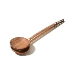Khaki Bone and Wood Salad Serving Set