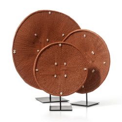 Mbinga Terracotta Plate with Cowrie Shells on Stand