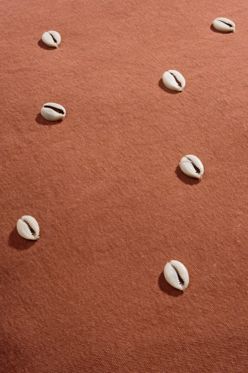 Terracotta Cotton Cushion with Cowrie Shell Accents - Image 2