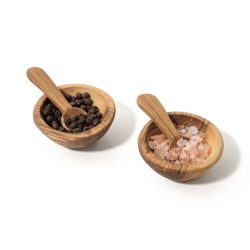 Wooden Salt and Pepper Set with Spoon